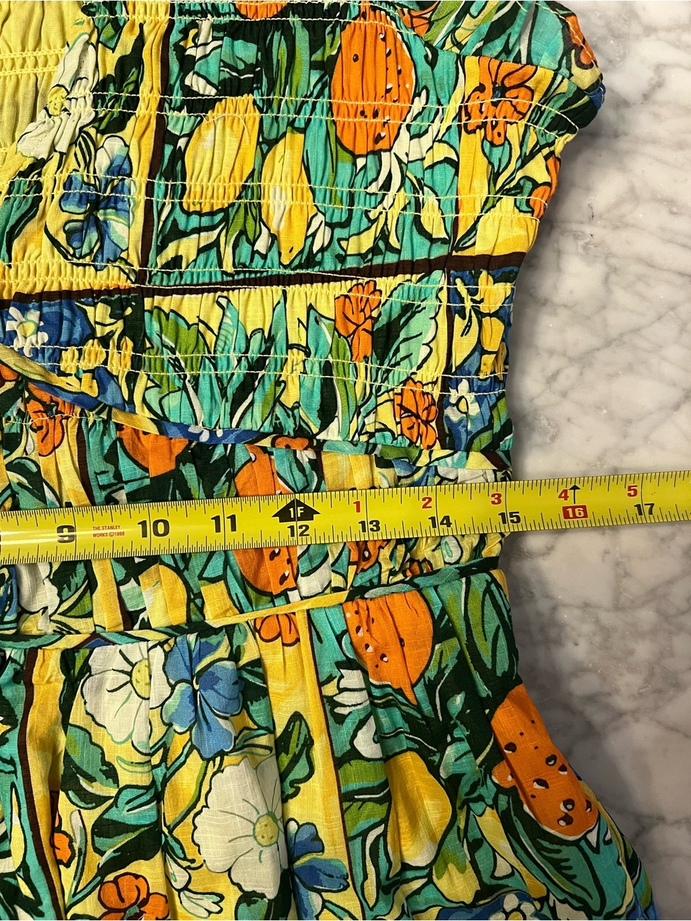 NWOT Anthropologie Peregine Flutter Sleeve Maxi Dress in lemon and floral print - Picture 10 of 13